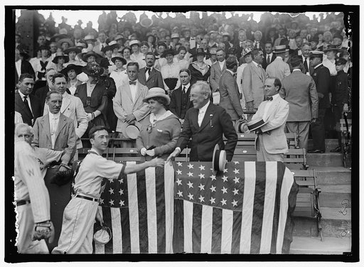 BASEBALL, CONGRESSIONAL. PRESIDENT AND MRS. WILSON