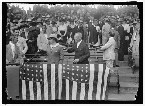 BASEBALL, CONGRESSIONAL. PRESIDENT AND MRS. WILSON