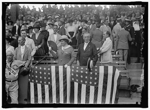 BASEBALL, CONGRESSIONAL. PRESIDENT AND MRS. WILSON