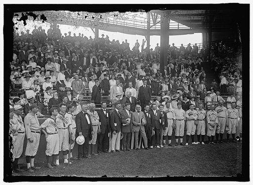 BASEBALL, CONGRESSIONAL. TEAMS AND CROWD: BYRNES, JAMES FRANCIS, REP. FROM SOUTH CAROLINA, 1911-1925; RODGERS, JOHN JACOB, REP. FROM MASSACHUSETTS, 1913-1925; HARRISON, PAT, REP. FROM MISSISSIPPI, 1911-1919, SENATOR, 1919-; FARR, JOHN RICHARD, REP. FROM PENNSYLVANIA, 1911-1919