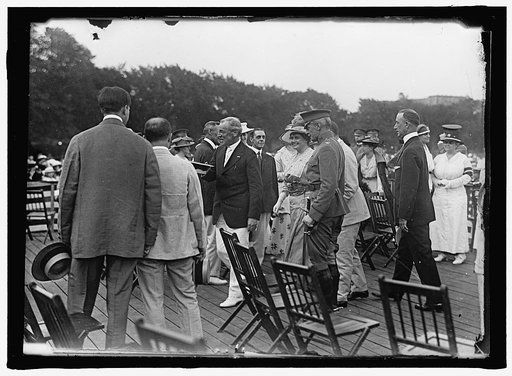 HOME GUARD. ORGANIZATION OF GOVERNMENT CLERKS, D.C. PRESIDENT AND MRS. WILSON, COL. HARTS, ETC. ARRIVING FOR REVIEW