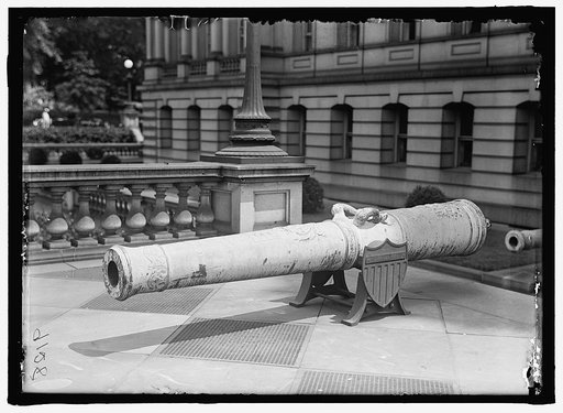 MEDALS, DECORATIONS, ETC. SPANISH GUN AT WAR DEPARTMENT MADE INTO MEDALS