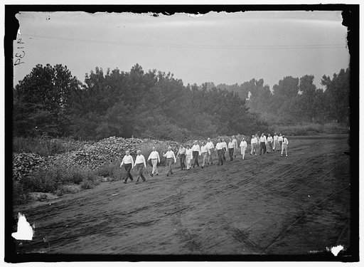 CAMP, WALTER, I.E., EXERCISE SCHOOL. CABINET OFFICIALS EXERCISING WITH OTHER GOVT. OFFICIALS