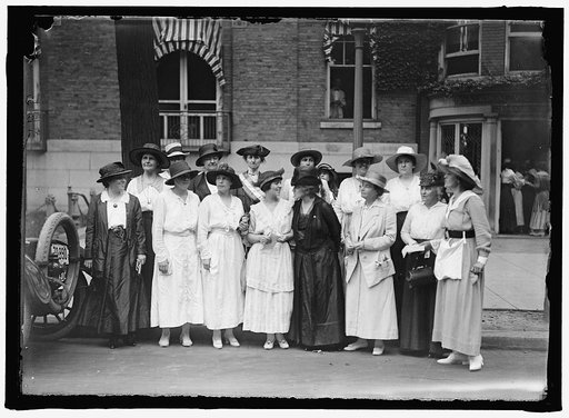 WOMAN SUFFRAGE. GROUPS AT HEADQUARTERS