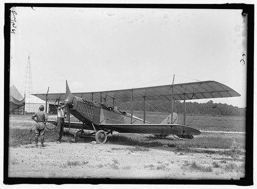 LANGLEY FIELD, VA. CURTIS JN4D PLANE, WITH OLMSTEAD PROPELLER AND ACKERMAN WHEELS