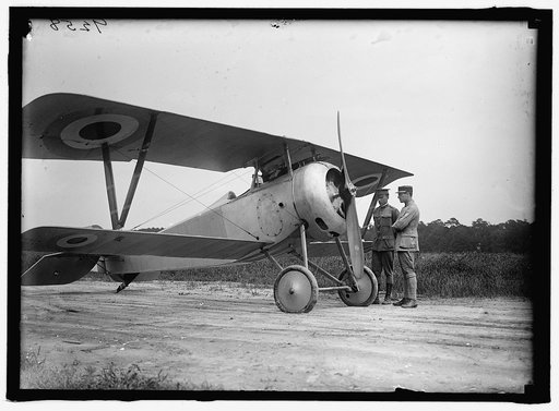 LANGLEY FIELD, VA. FRENCH NIEUPORT PLANE, TYPE 17, WITH CAPT. J.C. BARTOLF AND LT. E. LeMAITRE