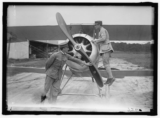 LANGLEY FIELD, VA. FRENCH NIEUPORT PLANE, TYPE 17, WITH CAPT. J.C. BARTOLF AND LT.E. LeMAITRE