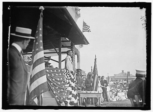 WOODROW WILSON [WILSON ON REVIEWING STAND