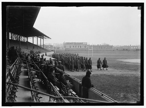 MARINE CORPS, U.S.N. MACHINE GUN UNIT DEMONSTRATION AT BALL PARK