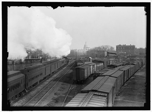 U.S. CAPITOL. DOME FROM RAILROAD YARDS IN SOUTHEAST SECTION