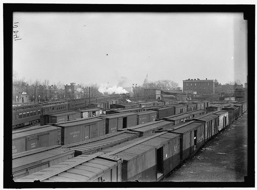 U.S. CAPITOL. DOME FROM RAILROAD YARDS IN SOUTHEAST SECTION