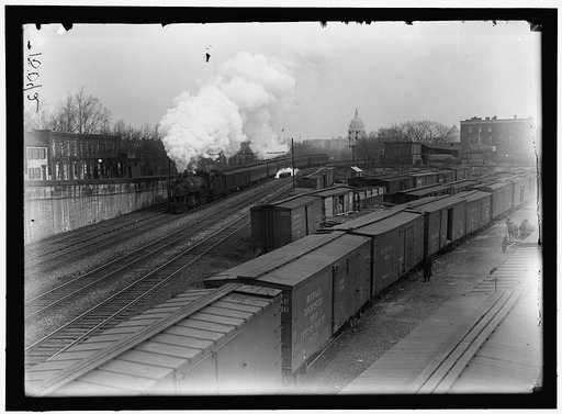U.S. CAPITOL. DOME FROM RAILROAD YARDS IN SOUTHEAST SECTION