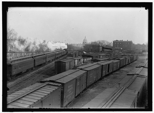 U.S. CAPITOL. DOME FROM RAILROAD YARDS IN SOUTHEAST SECTION