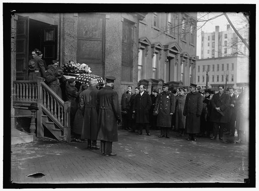 GARDNER, AUGUSTUS PEABODY. REP. FROM MASSACHUSETTS, 1902-1917. COL. AG. O, DURING WAR. AS MAJOR IN THE ARMY, HIS FUNERAL
