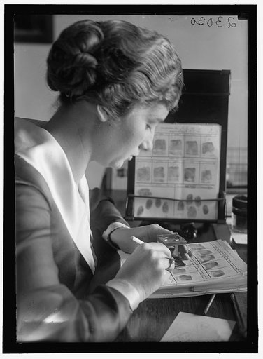 NAVY DEPARTMENT, U.S. INTELLIGENCE BUREAU, FINGER PRINT DEPARTMENT CLERK, MARIE S. DAHM