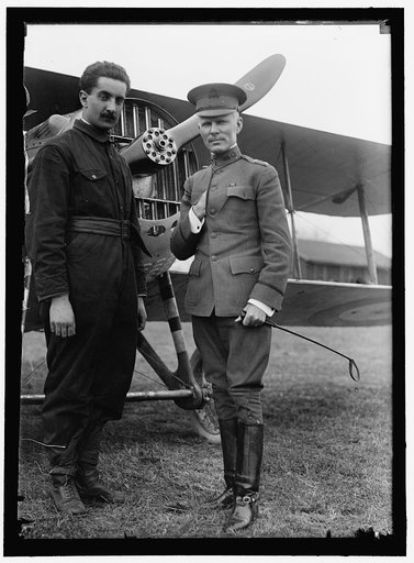 FLECHERE, GEORGES. LIEUT. FRENCH ARMY, AVIATOR. LEFT, WITH GENERAL SQUIRE