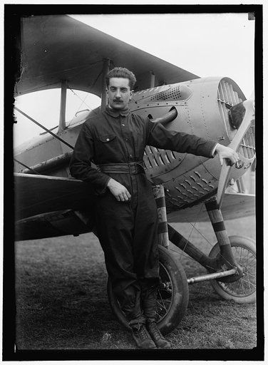 FLECHERE, GEORGES. LIEUT. FRENCH ARMY, AVIATOR. WITH S.P.A.D. BIPLANE FRENCH