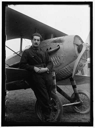 FLECHERE, GEORGES. LIEUT. FRENCH ARMY, AVIATOR. WITH S.P.A.D. BIPLANE FRENCH