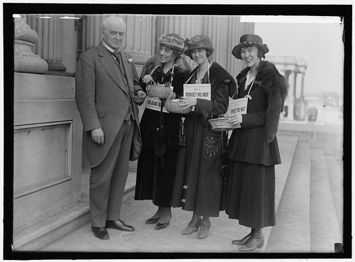 BELGIAN RELIEF. CHAMP CLARK BUYING FORGET-ME-NOTS TO SAVE BELGIAN BABIES