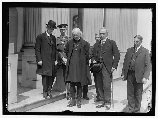 YORK, ARCHBISHOP OF. AT CENTER, ON STEPS OF SENATE WITH SAULSBURY AND OTHERS