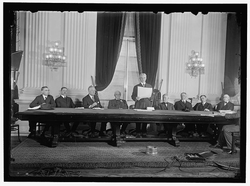 AMERICA'S CREED AWARD, APRIL 3, 1918. MATTHEW PAGE ANDREWS; C.J. KOCH; MAYOR PRESTON; CHAMP CLARK; PHILANDER P. CLAXTON; REP. JOE CANNON; J.W. CHAPMAN; WILLIAM J. SEARS; WILLIAM TYLER PAGE, WINNER OF CONTEST
