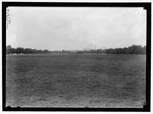 ALLIED AIRCRAFT DEMONSTRATION AT POLO GROUNDS. HANGARS; PLANES, AVRO AND CURTIS BEING CONDITIONED