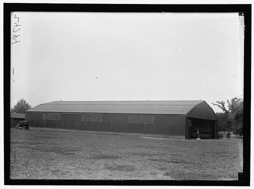 ALLIED AIRCRAFT DEMONSTRATION AT POLO GROUNDS. HANGARS; PLANES, AVRO AND CURTIS BEING CONDITIONED