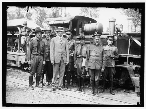 BLACK, WILLIAM MURRAY. BRIGADIER GENERAL, U.S.A. AT FORT HUMPHRIES WITH ASST. SEC. OF WAR CROWELL