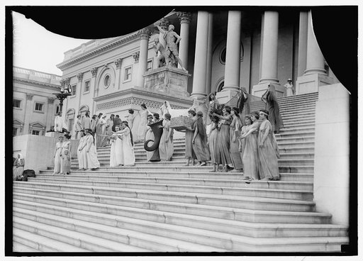 FOURTH OF JULY. GROUPS ON CAPITOL STEPS