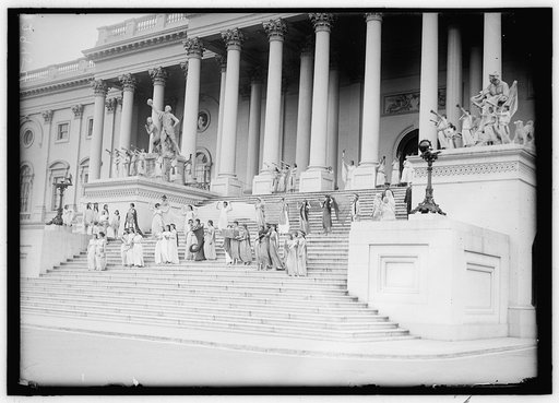 FOURTH OF JULY. GROUPS ON CAPITOL STEPS