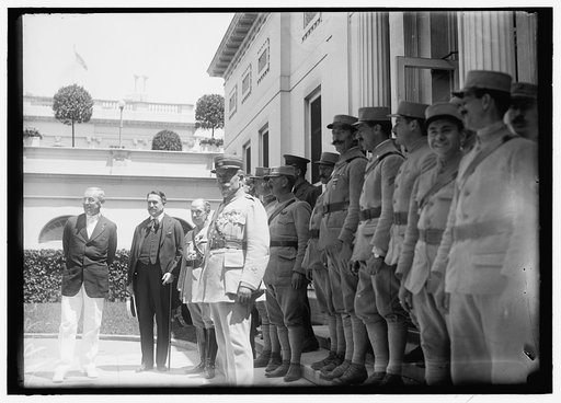 FRENCH MILITARY BAND. RECEIVED AT WHITE HOUSE BY PRESIDENT WILSON