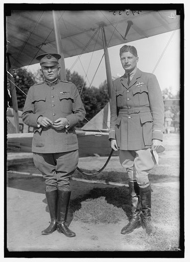 BELL, J. FRANKLIN. MAJ. GEN., U.S.A. LEFT, WITH COL. CHARLES E. LEE, BRITISH AVIATOR