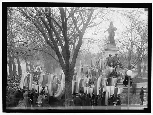 LAFAYETTE, MARQUIS DE. SUFFRAGETTE DEMONSTRATION AT STATUE