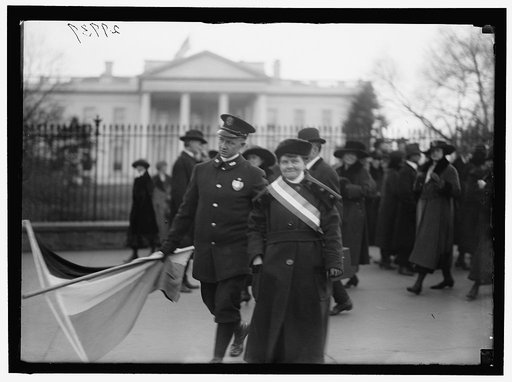 WOMAN SUFFRAGE DEMONSTRATORS AT WHITE HOUSE