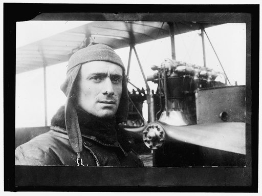 SEMPRINI, ITALIAN AVIATOR, WITH PLANE