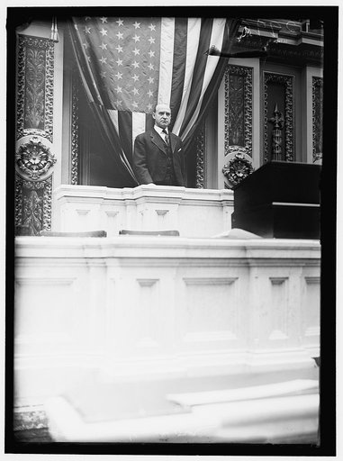 McKEOWN, THOMAS DEITZ. REP. FROM OKLAHOMA, 1917-1921, 1923-. IN SPEAKER'S CHAIR