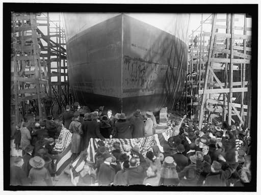 EMERGENCY FLEET CORPORATION. LAUNCHING OF GUNSTON HALL AT ALEXANDRIA, BUILT FOR THE CORPORATION