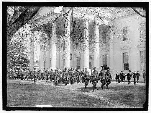 BELGIAN OFFICIALS. SOLDIERS AT WHITE HOUSE
