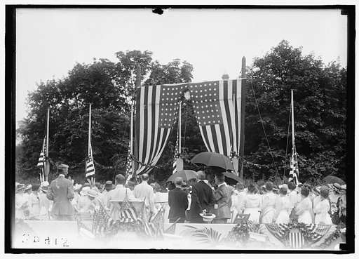 FLAG DAY. GENERAL VIEW OF EXERCISES, SYLVAN THEATRE