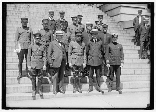 AVIATION, NAVY. TRANS-ATLANTIC FLIGHT AVIATORS. FRONT: REED; DANIELS; TOWERS; ROOSEVELT; BELLINGER. RICHARDSON IN 2ND ROW, 2ND FROM LEFT