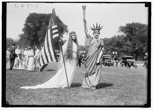 FOURTH OF JULY. TABLEAU ON ELLIPSE: 'LIBERTY,' 'COLUMBIA,' AND DANCERS