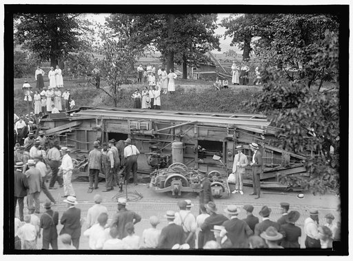 OVERTURNED STREET CAR
