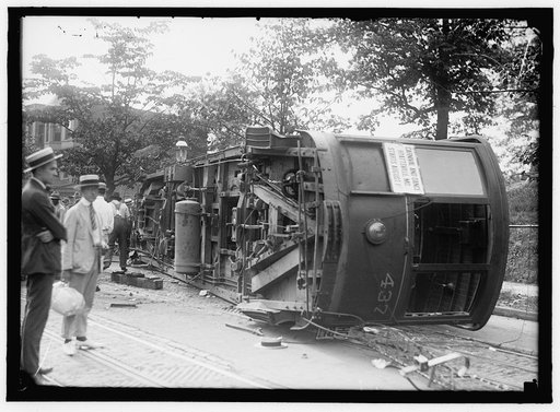 OVERTURNED STREET CAR
