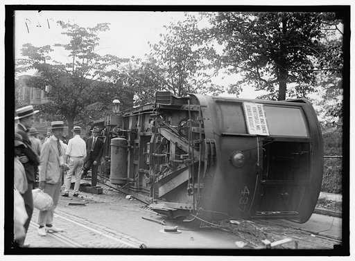 OVERTURNED STREET CAR