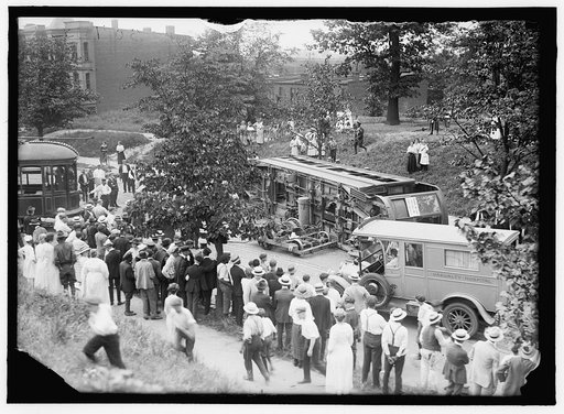 OVERTURNED STREET CAR