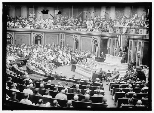 WILSON, WOODROW. ADDRESSING CONGRESS