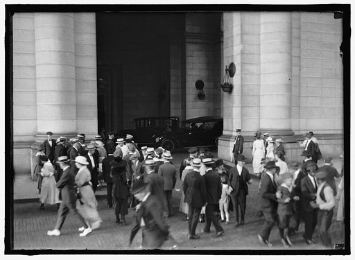 Crowd outside Union Station