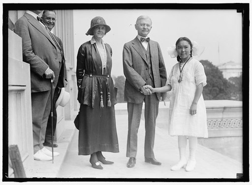 MILLER, MISS MABEL. OF NOME, ALASKA. AT CAPITOL WITH VICE PRESIDENT MARSHALL AND MRS. GORE