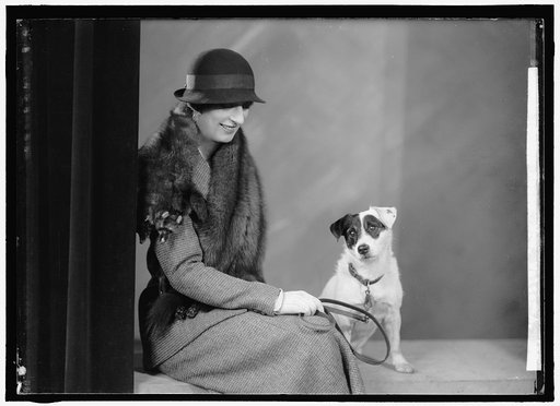 FOOTE, WALTER A., MRS. PORTRAIT. WITH DOG