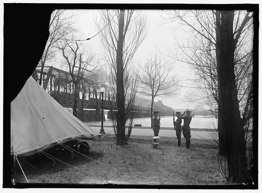 DISTRICT OF COLUMBIA PARKS. GUARDS IN POTOMAC PARK AT RAILWAY BRIDGE